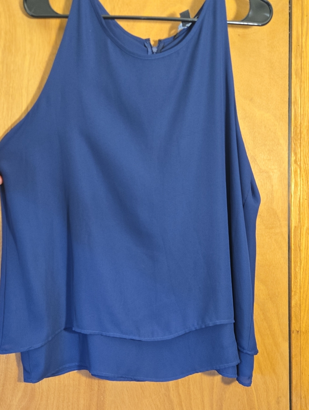 Zac & Rachel Royal Blue Layered Chiffon Tank Top